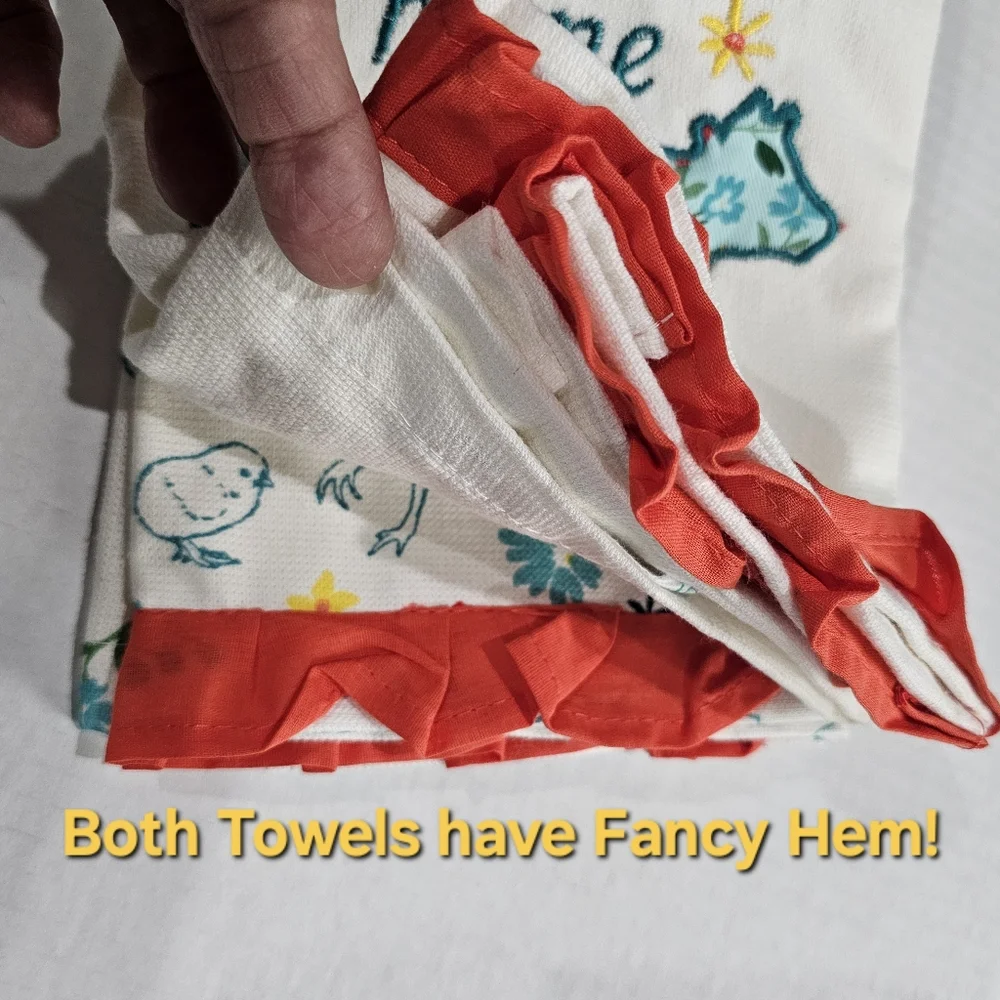 Animals Kitchen Towels Set of 2 The Pioneer Woman Cottage Core Cows 🐄🐄 Love 🥰